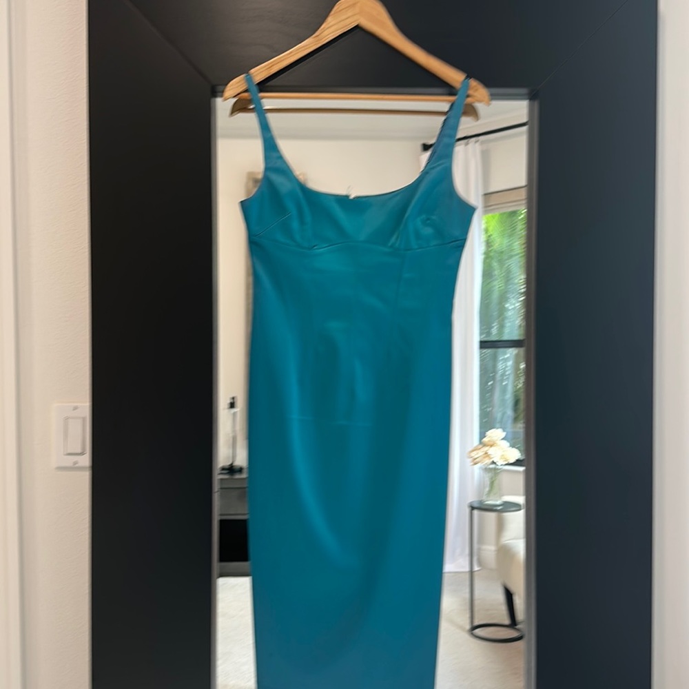 Dolce & Gabbana Teal strappy cocktail dress